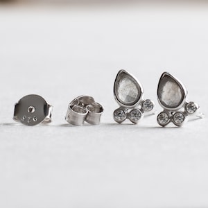 Cluster Earrings With Labradorite, Teardrop Earrings, Pear Stud Earrings, Rose Gold Earrings, Gold Earrings image 2