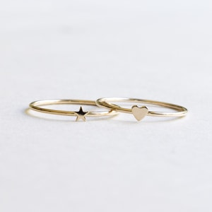 14K Solid Yellow Gold Mini Star Ring, Thin Ring, Dainty Ring, Promise Ring, Minimalist ring, Best Friend Ring