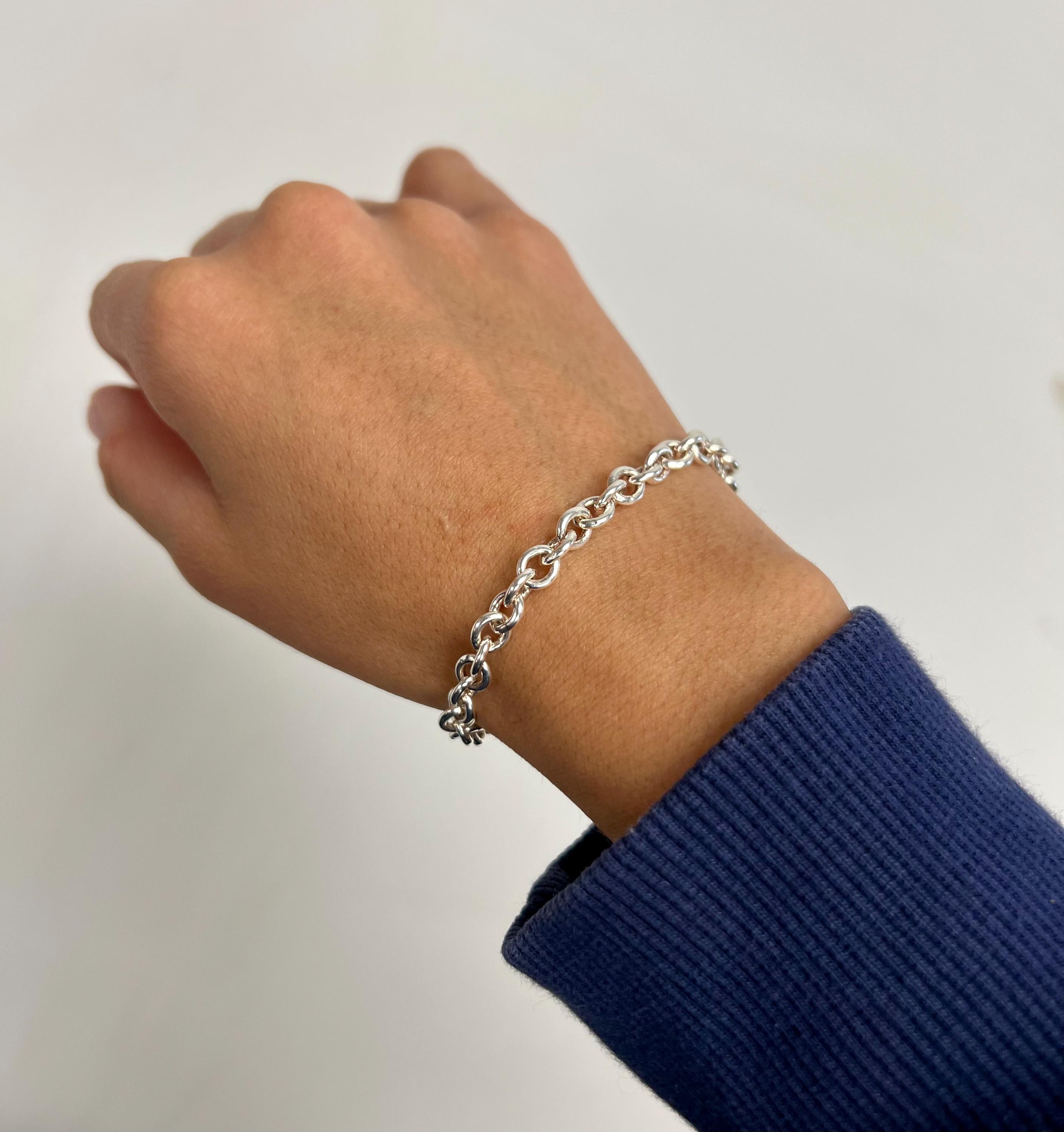 シルバーリンクチェーンブレスレット*7 スターリングシルバー 7インチ チェーンブレスレット - Etsy 日本