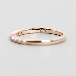 Rose Gold Plated Bezel Ring, Engagement Ring, 925 Sterling Silver, Minimalist Ring, Dainty Ring, Rose Gold Ring, Rose and Choc image 4