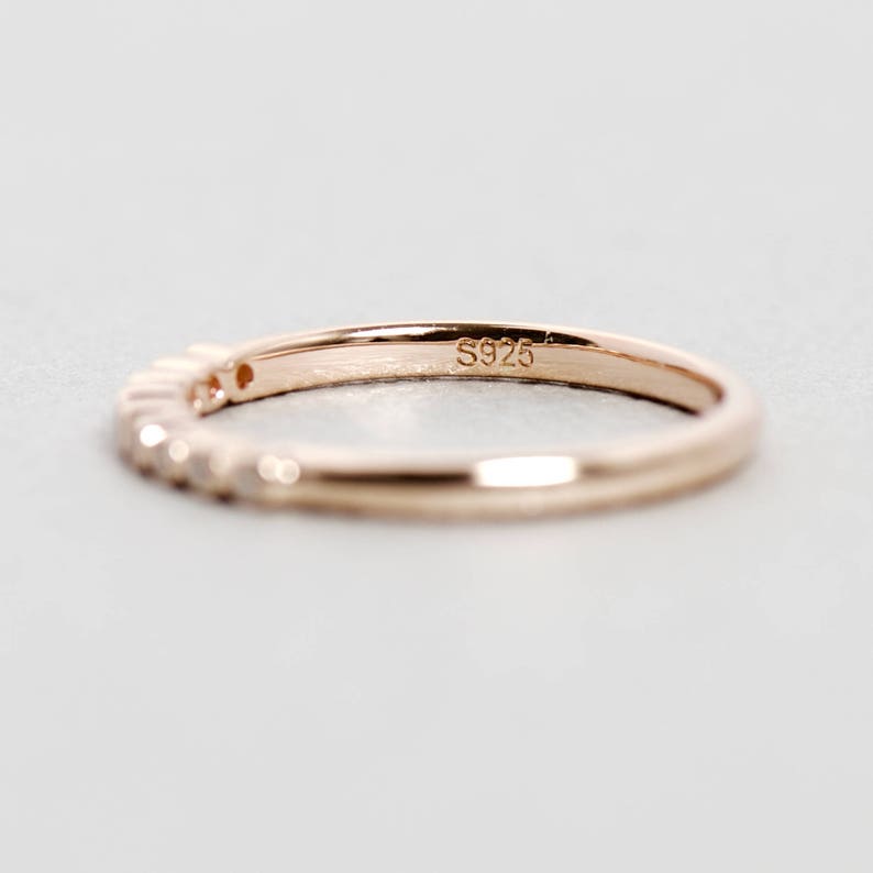 Rose Gold Plated Bezel Ring, Engagement Ring, 925 Sterling Silver, Minimalist Ring, Dainty Ring, Rose Gold Ring, Rose and Choc image 4