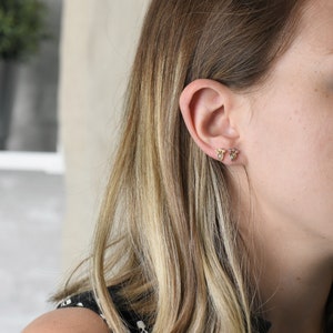 Cluster Earrings With Labradorite, Teardrop Earrings, Pear Stud Earrings, Rose Gold Earrings, Gold Earrings image 7