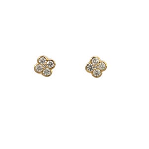 14K Diamond Stud Earrings, Diamond Earrings, Rose and Choc Earrings