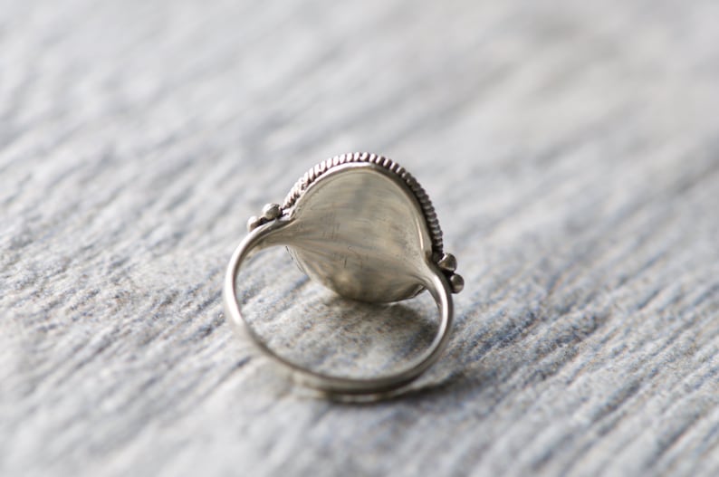 Mother of Pearl Cocktail Ring, 925 Sterling Silver, Antique Style Ring, Boho Ring, Bohemian Ring, Vintage Style Ring, Statement Jewelry image 5