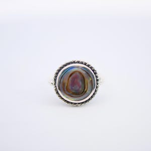 Sterlingzilveren Paua Abalone-ring: boho-statementsieraden