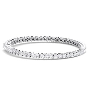 14K Weißgold Lab Diamant Tennis Armband, Tennis Armband