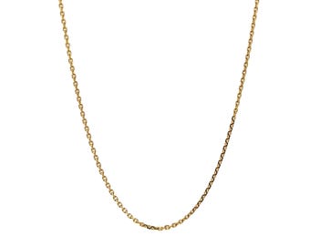 14K Yellow Gold Diamond Cut Chain Necklace