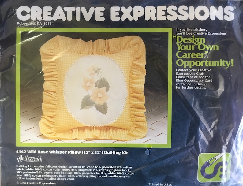 Vintage Creative Expressions Pillow Quilting Kiit # 4142