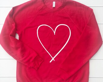Heart sweatshirt | Etsy