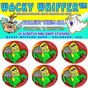 24 Pack Popcorn Scratch and Sniff Stickers: Wacky Whiffer ER Matte