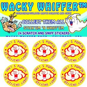 24 Pack Popcorn Scent Scratch and Sniff Stickers - Wacky Whiffer ER Matte