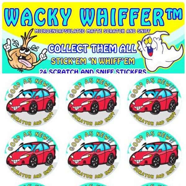 NEW, New Car Micro Encapsulated Wacky Whiffer ER Scratch and Sniff Stickers!!! Awesome new car scent, love the smell!  Excellent Scent!