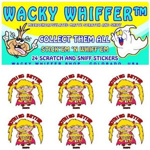 24 Pack Popcorn Scratch and Sniff Stickers: Wacky Whiffer Matte Microencapsulated