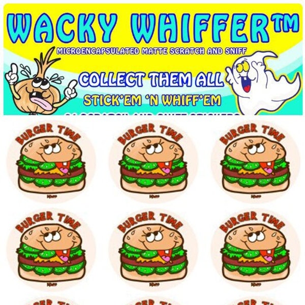 NEW Scent! Extra Dill Pickle Hamburger Excellent New Micro Encapsulated Scratch and Sniff Scent!  Wacky Whiffer"ER" Scratch and Sniff . Yum!