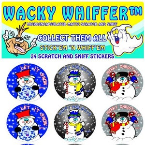 Peppermint Snowman Scratch and Sniff Stickers - Christmas Stickers