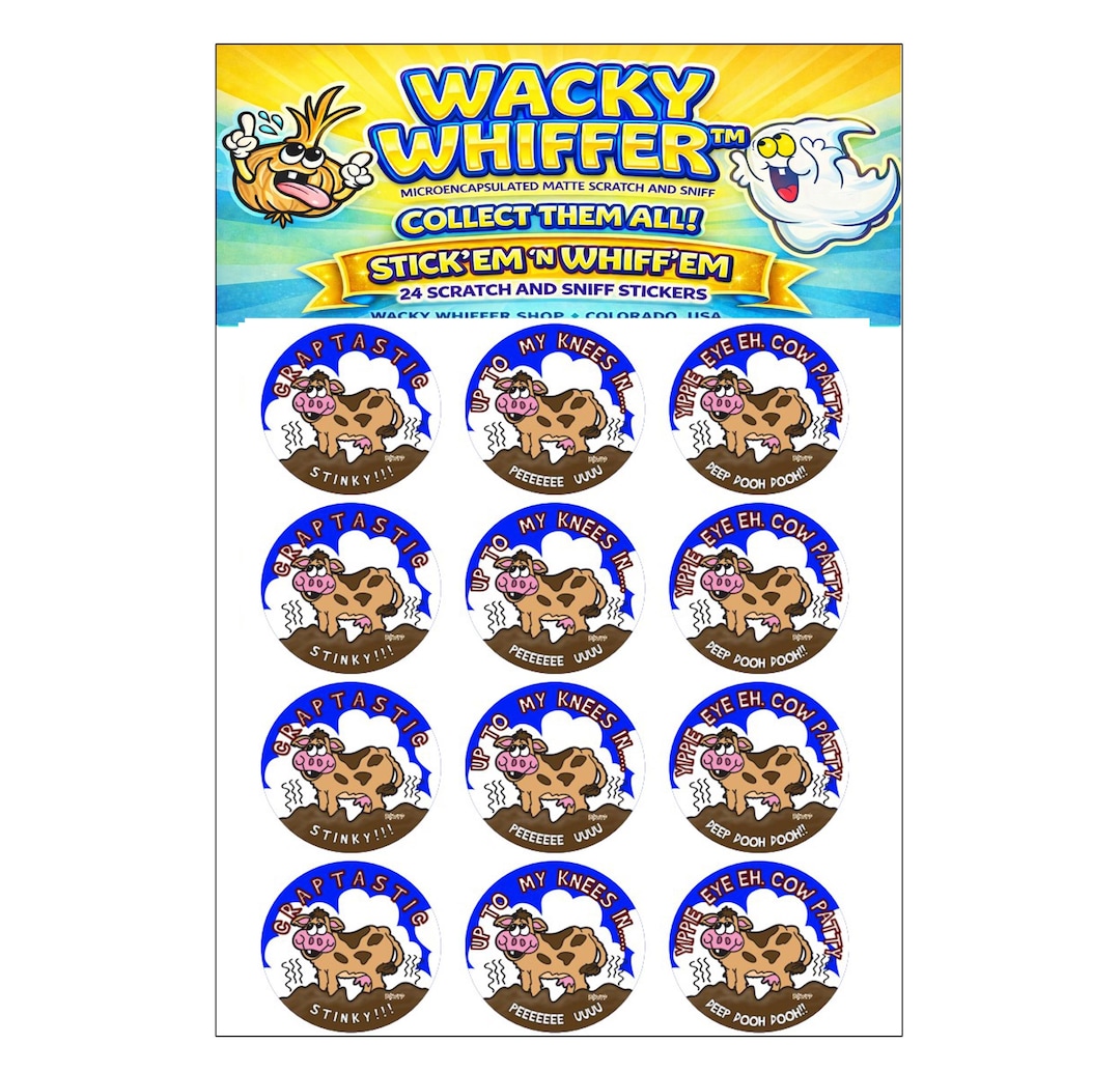 Sticker Manuring Wacky Whiffer Manure Scent Scratch and Sniff Stickers - 24 Pack - Etsy