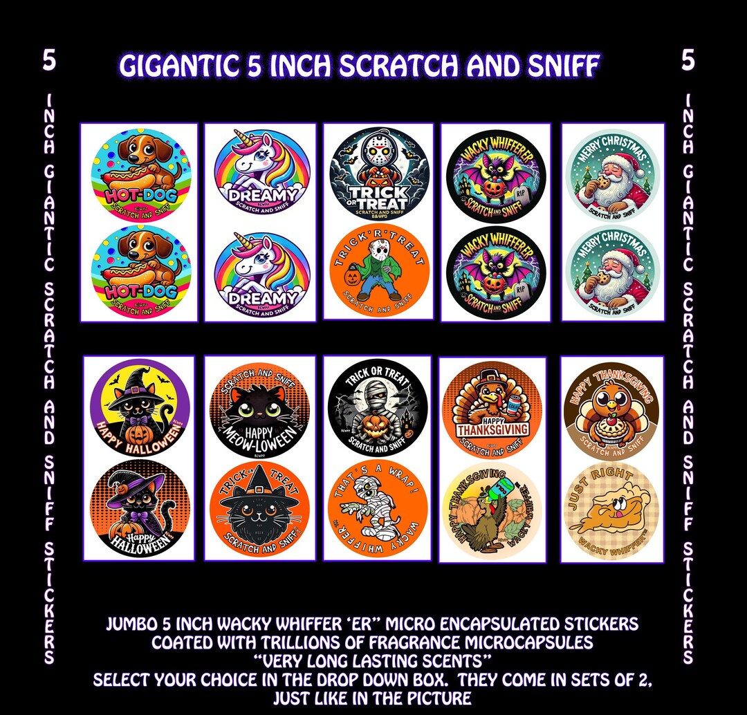Wacky Whiffer 5-inch Scratch and Sniff Stickers – Collectible Pairs - Etsy