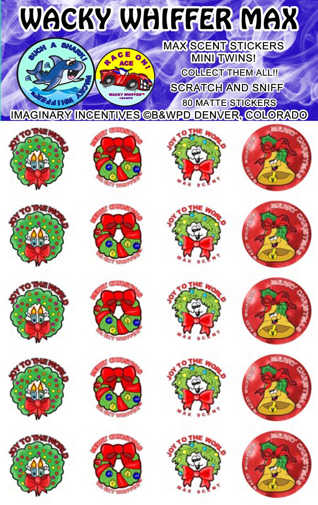 Christmas Stickers. Holiday Stickers. Scratch and Sniff Scented ...