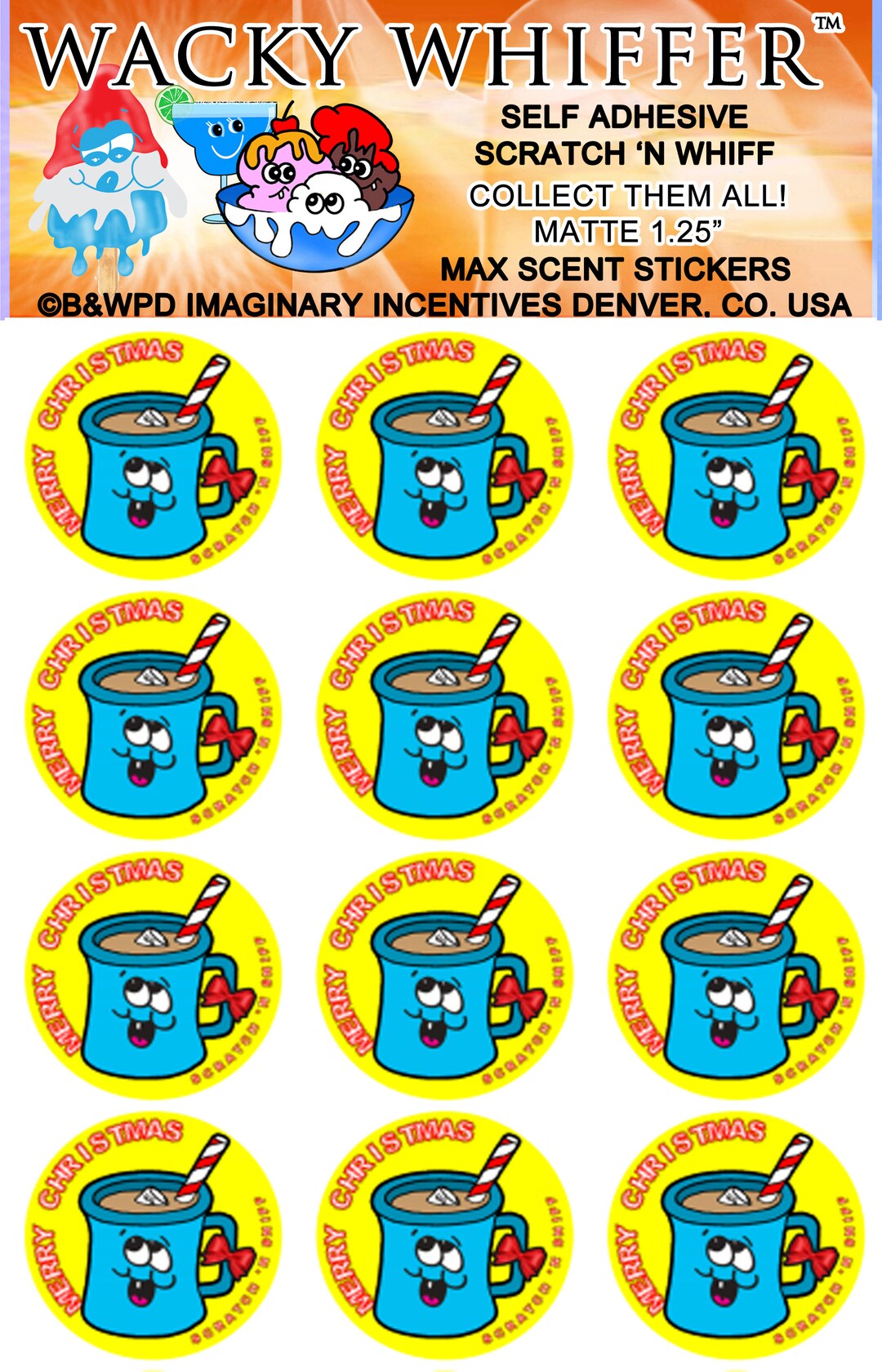 Christmas Stickers. Holiday Stickers. Scratch and Sniff Scented ...