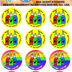 Wacky Whiffer Whiffers Matte MAX SCENT Scratch and Sniff Stickers. Tropical Sodas Max Scent Scratch and Sniff Sticker Pack