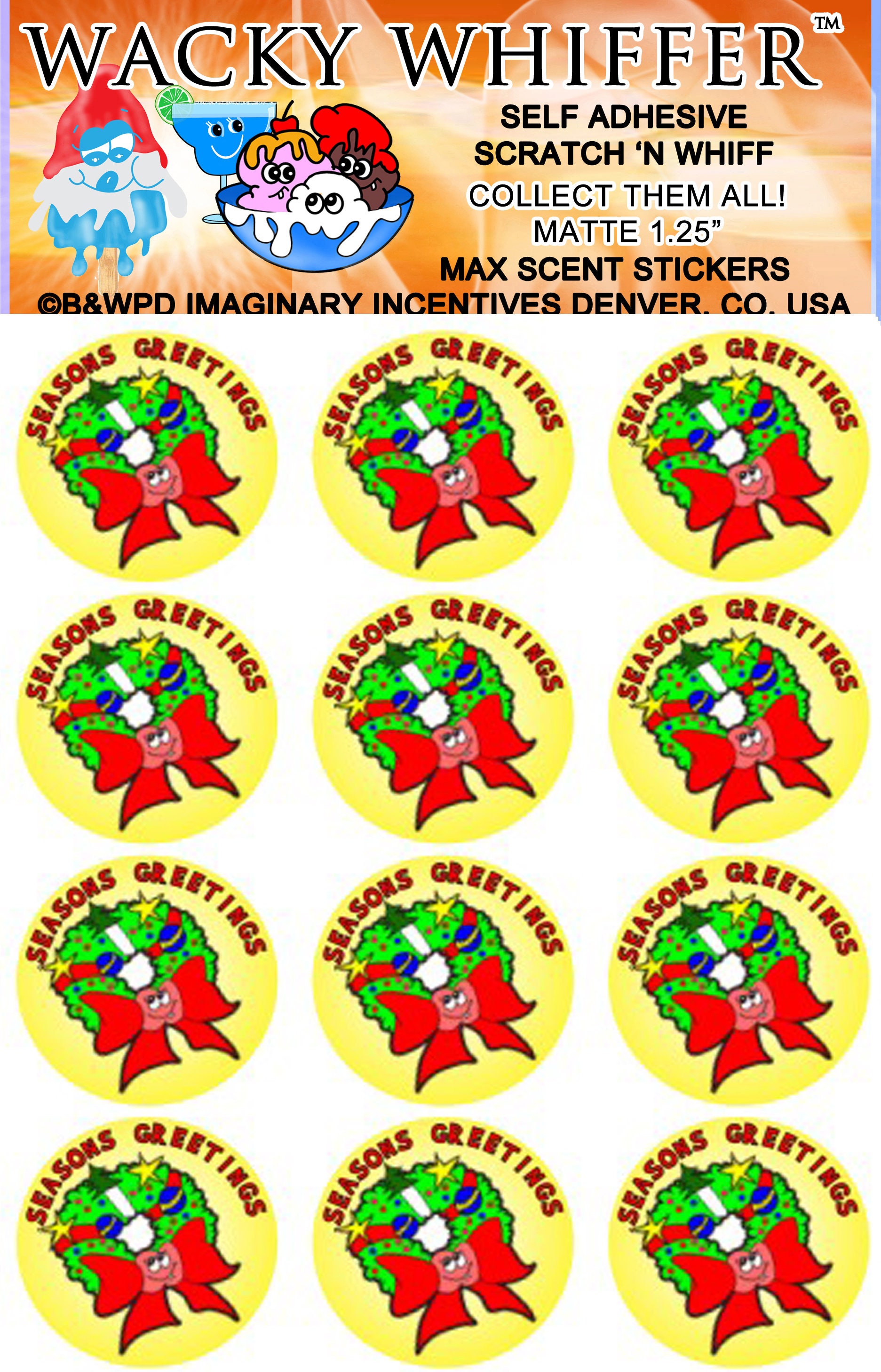 Cotton Candy Dr. Stinky Scratch-N-Sniff Stickers