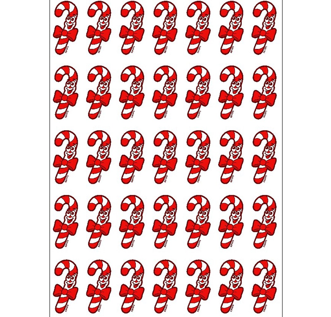 Candy Cane Scratch and Sniff Christmas Stickers (35 Pack). Wacky ...