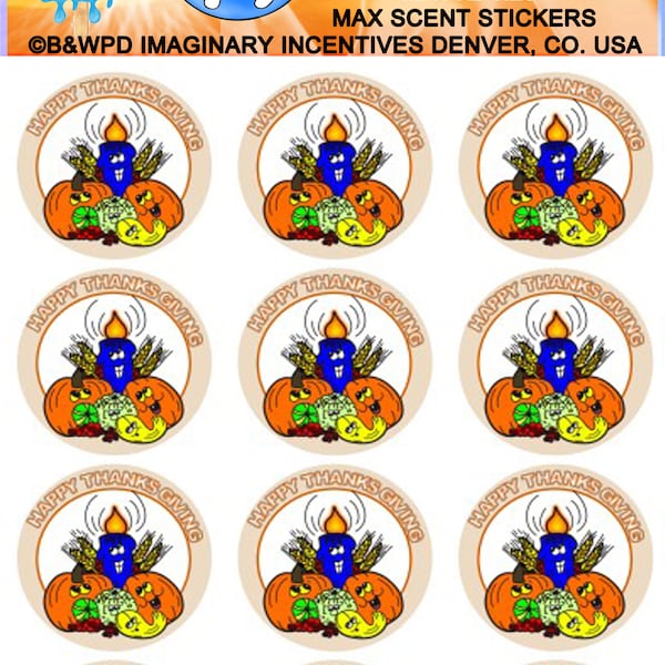 Wacky Whiffer Whiffers Matte MAX SCENT Scratch and Sniff Stickers. NEW Thanksgiving 2020 Holiday Fall Festival Max Scent Sniff Stickers