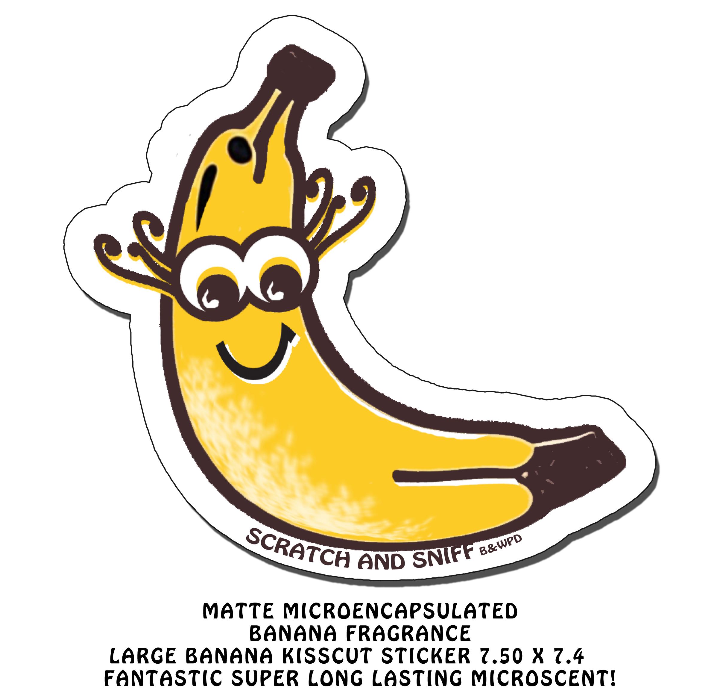Giant Banana Scratch and Sniff Sticker: Long Lasting Scent (7.5x7