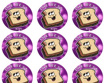 Wacky Whiffer Whiffers Matte MAX SCENT Scratch and Sniff Stickers. NEW Peanut Butter Strawberry Grape Jelly Sandwich Max Scent  Stickers