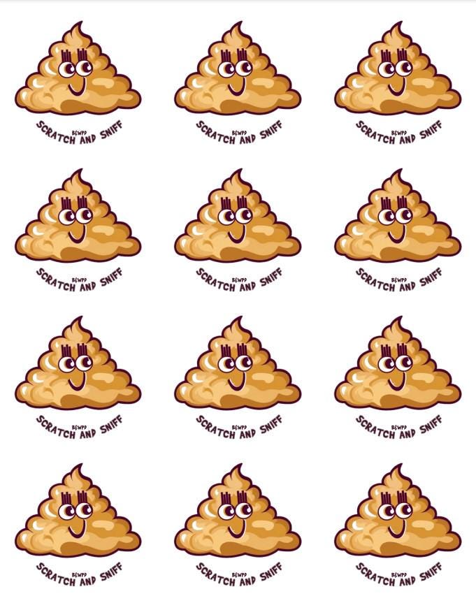 Sticker Manuring Stinky Manure Scratch and Sniff Stickers: Nostalgic Gag Gift - Etsy