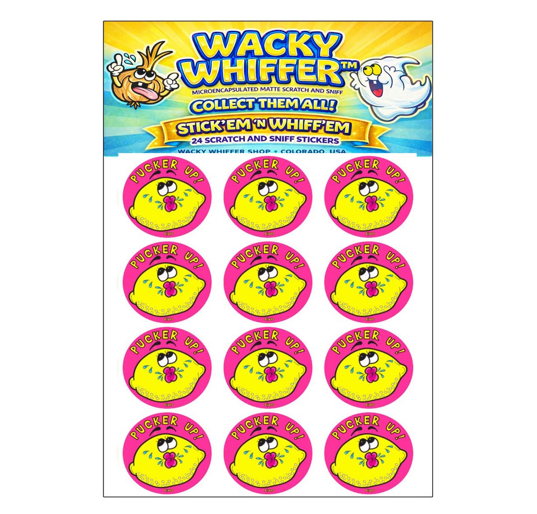 Lemon Scratch LEMON Scratch and Sniff Stickers. Wacky Whiffer ER Long Lasting ...