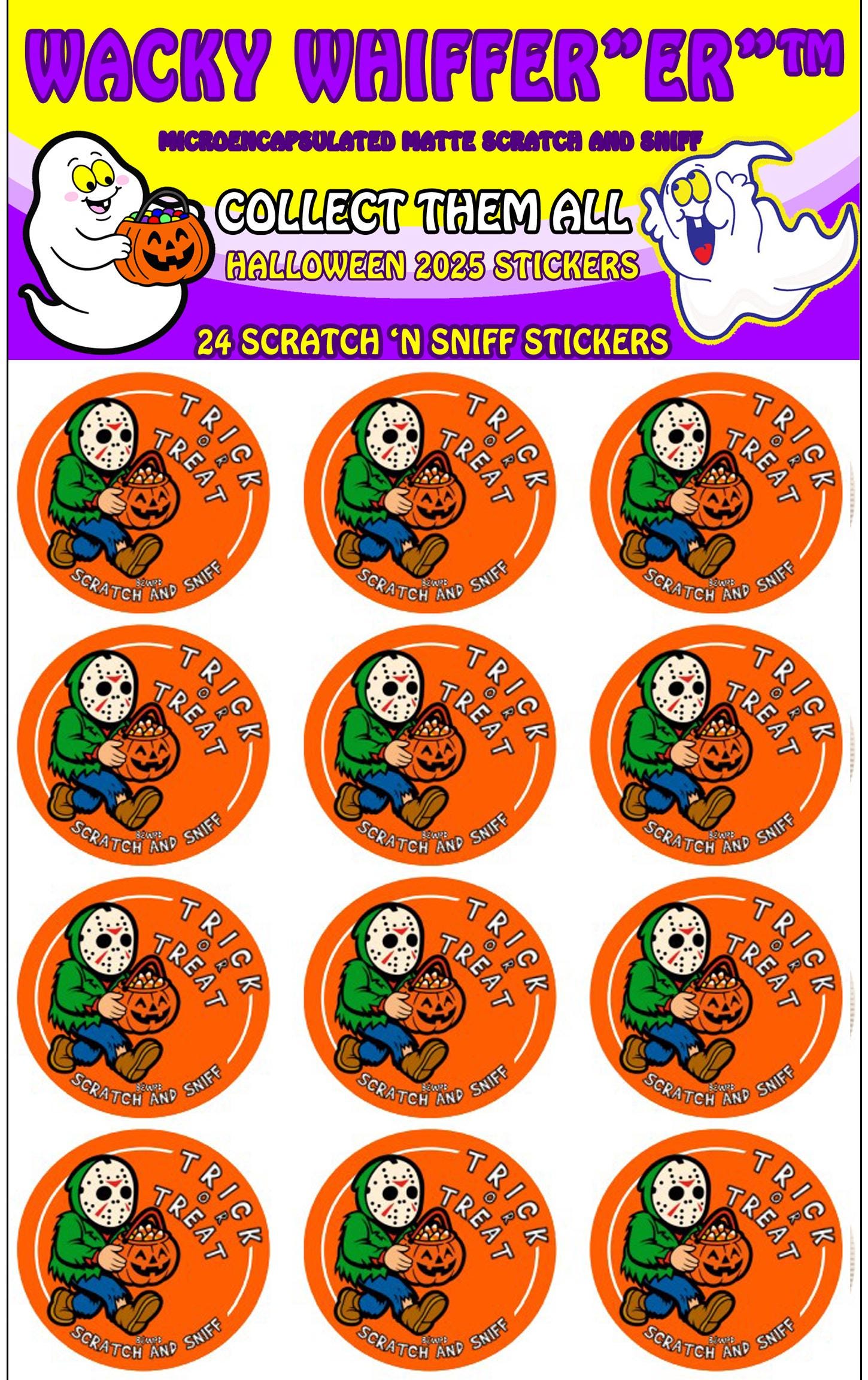 Chocolate Halloween Scratch and Sniff Stickers. Trick or Treat