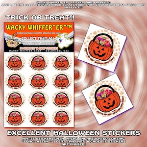 Halloween Candy Bucket Scented Stickers: 1980s Scratch and Sniff Pack