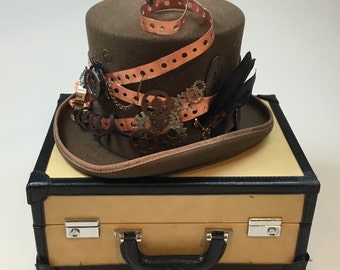 sombrero steampunk de nuez pecana
