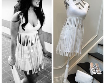 Priscilla Costume: 1960s Faux Leather Fringe outfit.