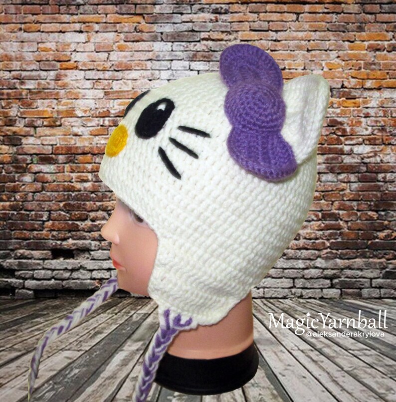 FREE pattern Cat hatCrochet knittingHandmade white Etsy