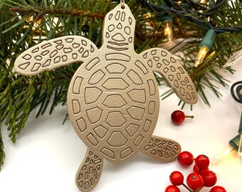 Sparkle Gold Sea turtle Ornament