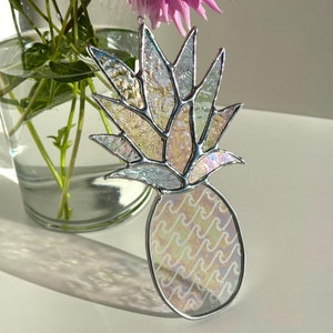 Iridescent Wave Pineapple Stained Glass