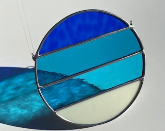 Sky Ocean Blue Horizon Stained Glass