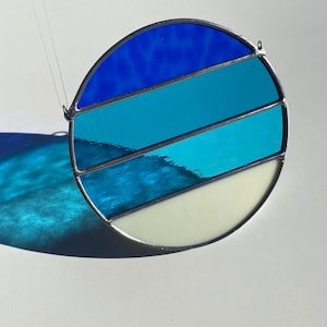 Sky Ocean Blue Horizon Stained Glass