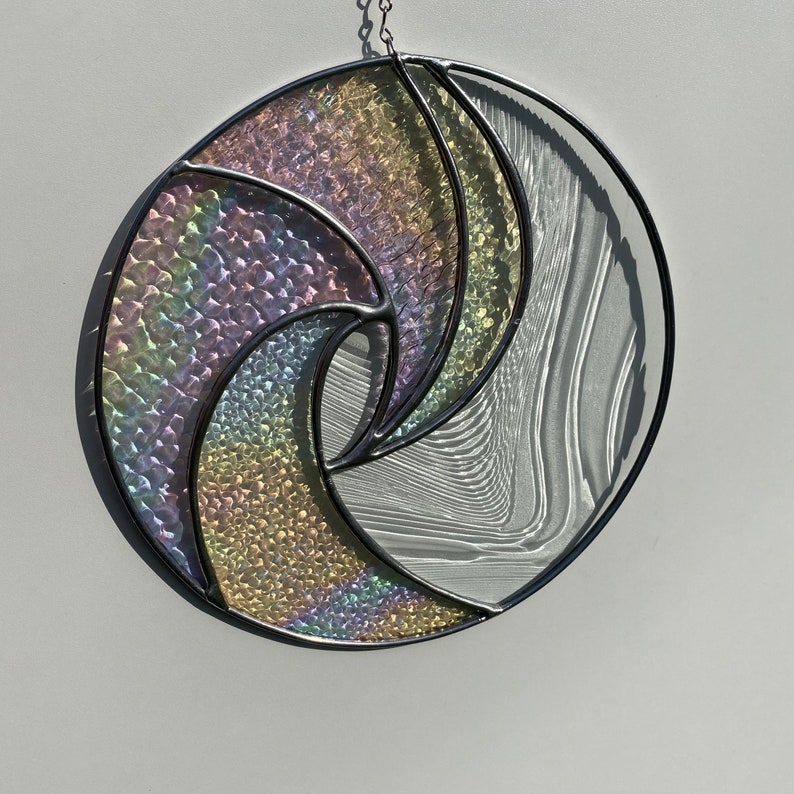 Iridescent Curl Crashing Wave stained glass 8 image 3