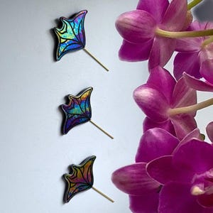 Mini Manta Ray Set of 3  Stained Glass Wall art