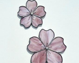 Cherry Blossom Stained Glass Wall Art