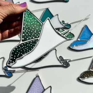 Spotted Eagle Ray Stained Glass Iridescent versions image 6