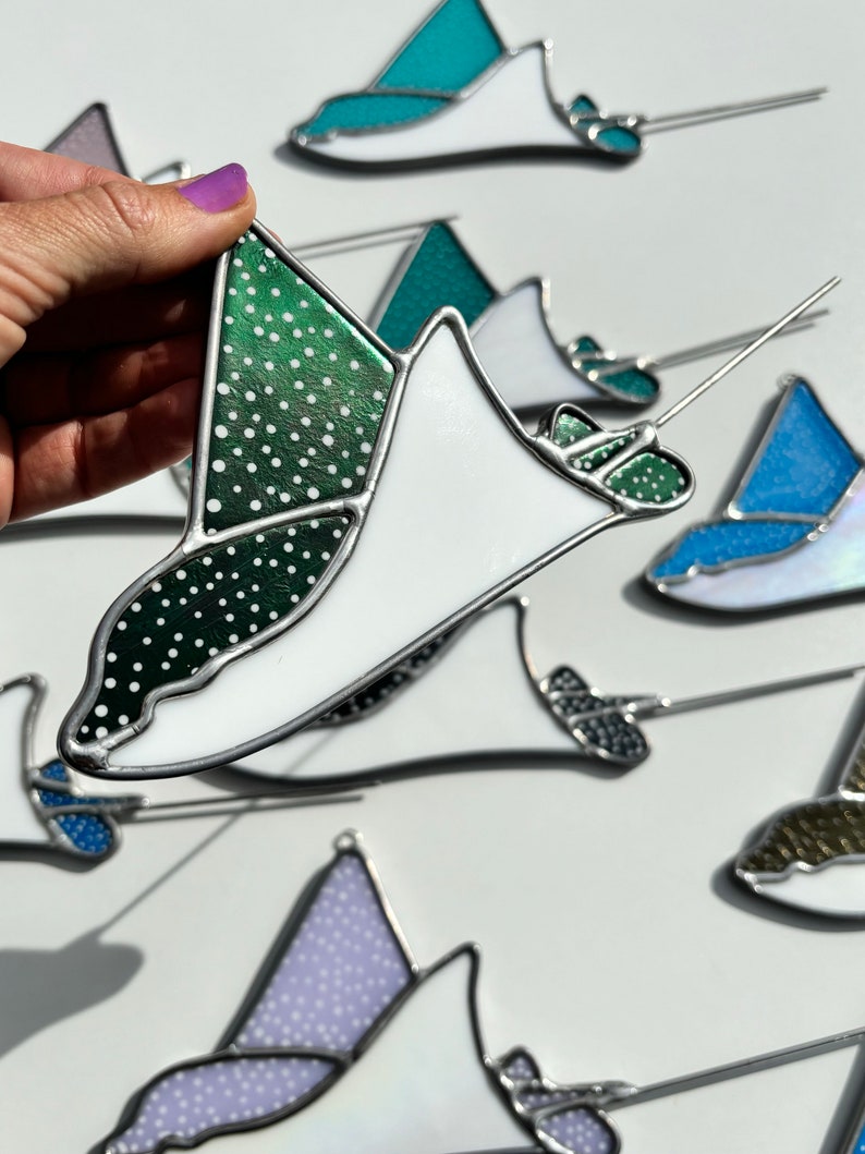 Spotted Eagle Ray Stained Glass Iridescent versions image 6