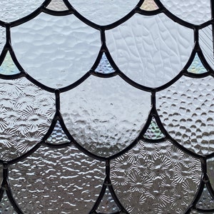 Handmade Mermaid Scales Stained Glass Suncatcher, Iridescent Home Decor ...
