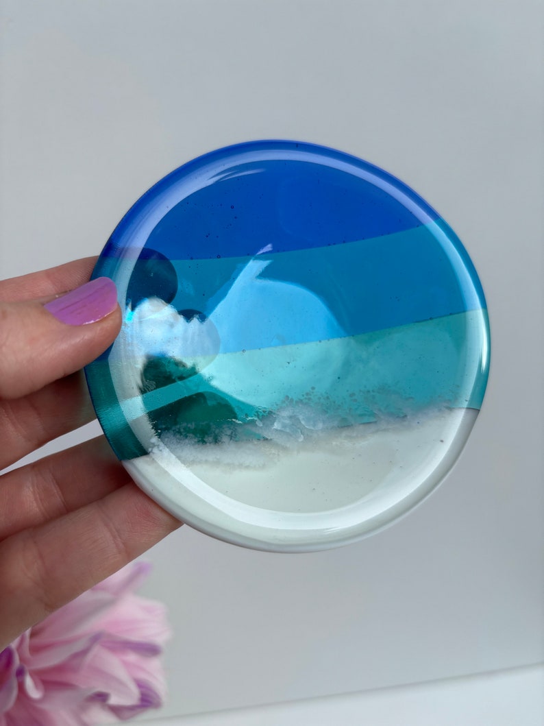 Ocean Fused Glass Ring dish image 7