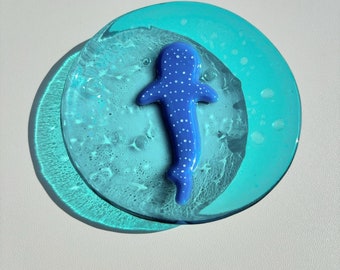 Bubbles Whale Shark Fused Glass Ring dish/dish Mother’s Day gift, Valentine’s Day gift gifts