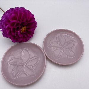 Plumeria Fused Glass dish Set Lilac image 7