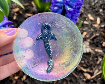 Sparkly Whale Shark Fused Glass Ring dish/dish Mother’s Day gift, Valentine’s Day gift gifts